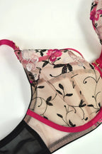 Orchid - reggiseno n tulle trasparente con ricamo floreale