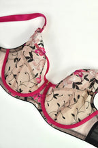Orchid - reggiseno n tulle trasparente con ricamo floreale