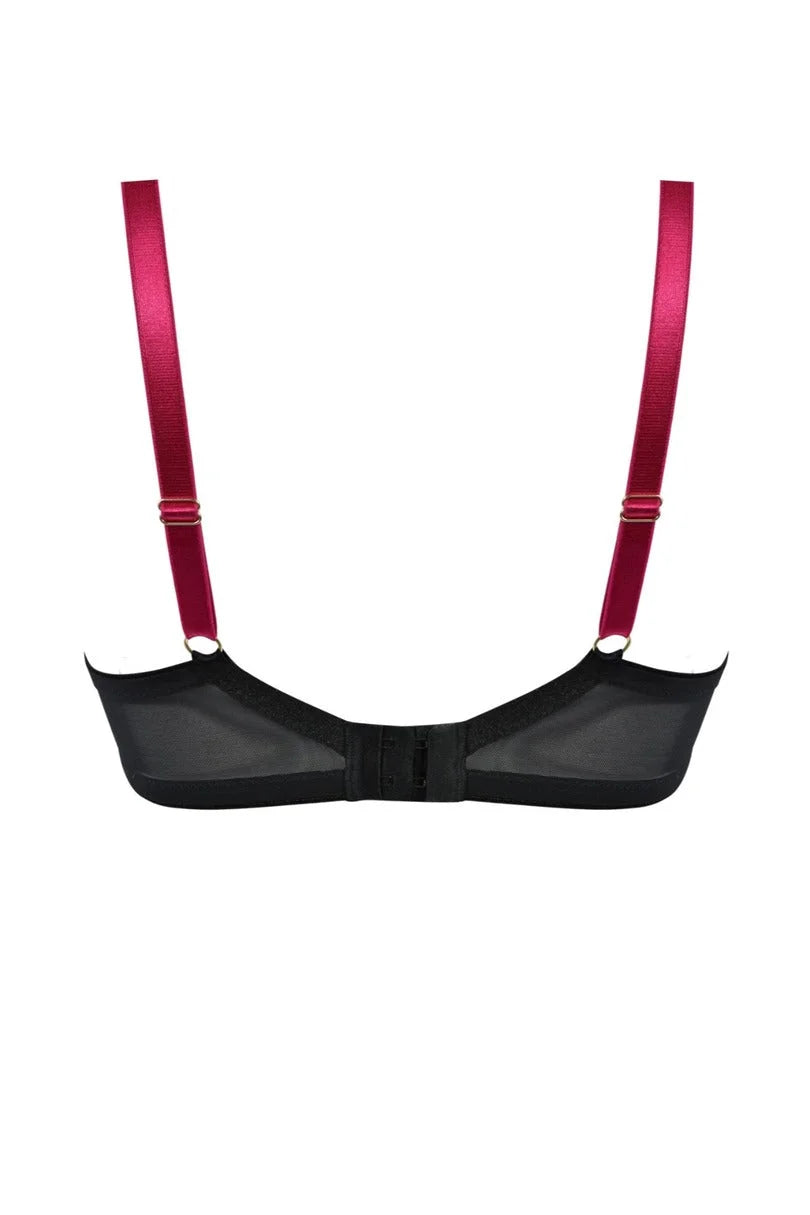 Orchid - reggiseno n tulle trasparente con ricamo floreale