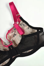 Orchid - reggiseno n tulle trasparente con ricamo floreale