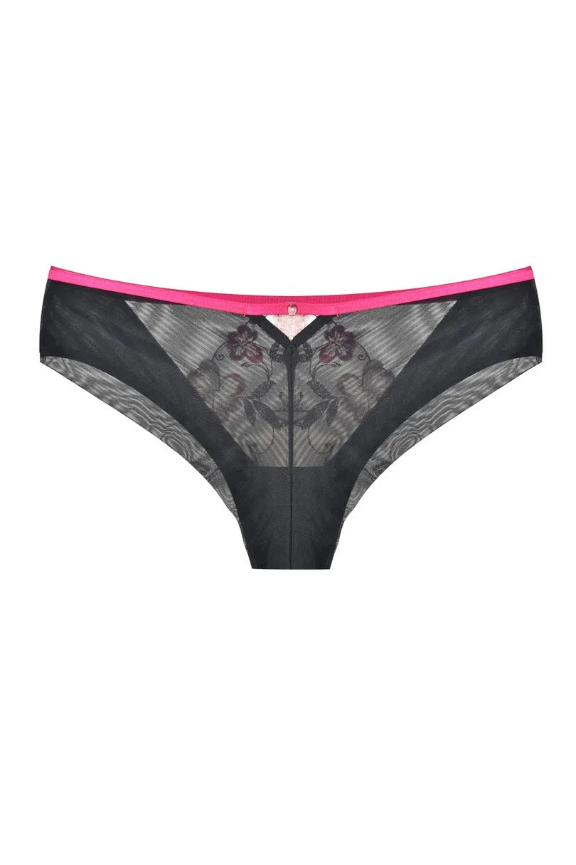 Orchid - slip brasiliano da donna in tulle ricamato
