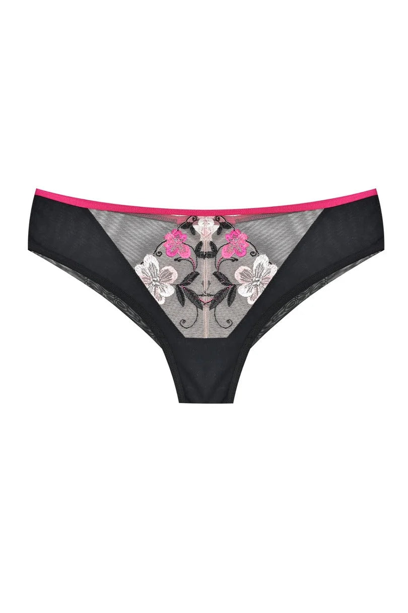 Orchid - slip brasiliano da donna in tulle ricamato