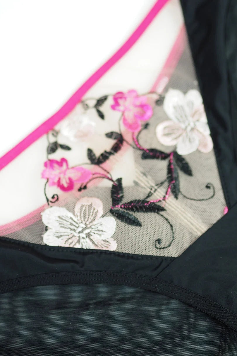 Orchid - slip brasiliano da donna in tulle ricamato