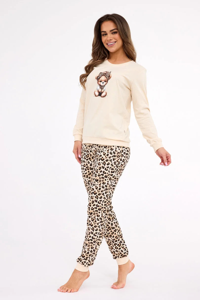Panther | pigiama da donna in cotone con pantaloni fantasia
