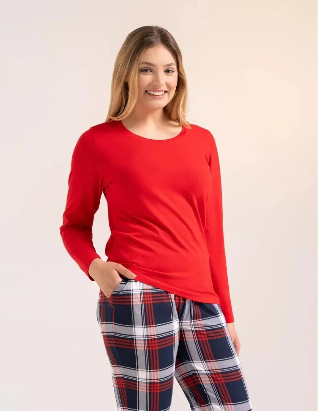 Pdd4300-026 - pigiama donna in cotone a manica lunga