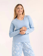 Pdd4500-011 - pigiama donna in cotone a manica lunga