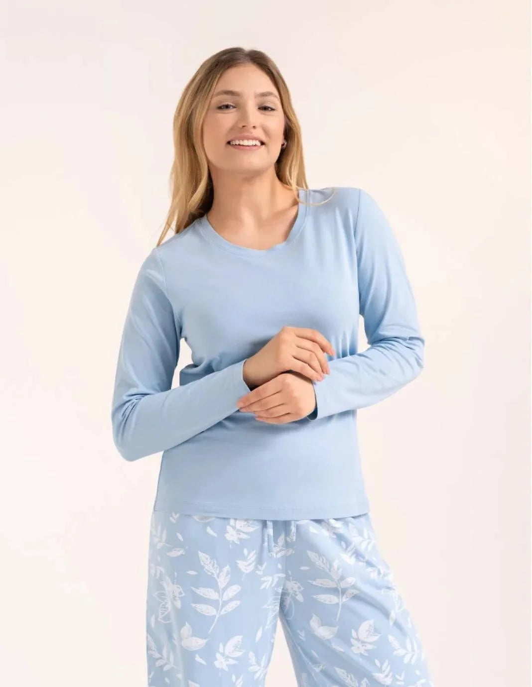 Pdd4500-011 - pigiama donna in cotone a manica lunga