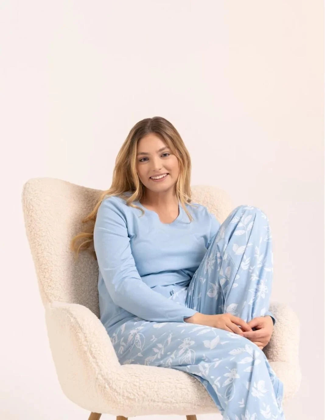Pdd4500-011 - pigiama donna in cotone a manica lunga
