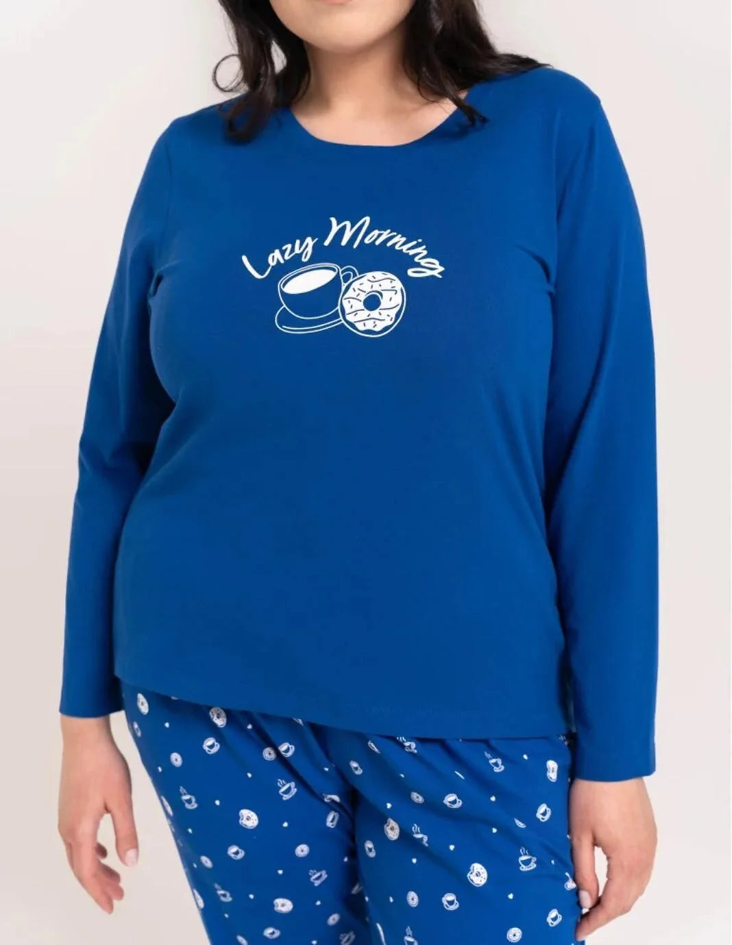 Pdd4500-013 - pigiama donna in cotone a manica lunga