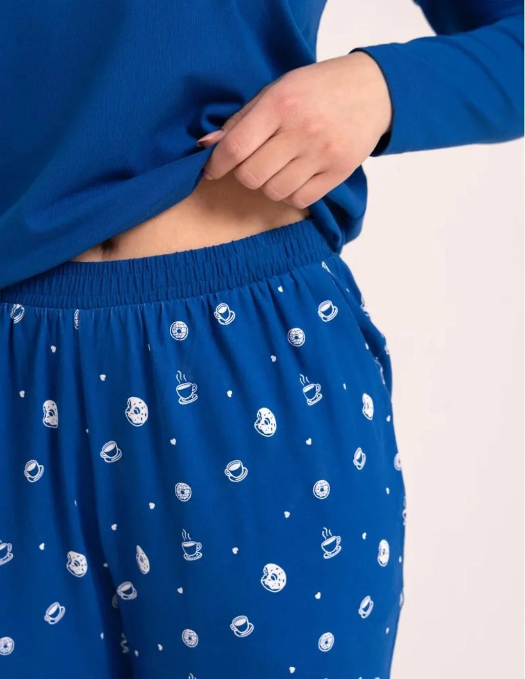 Pdd4500-013 - pigiama donna in cotone a manica lunga