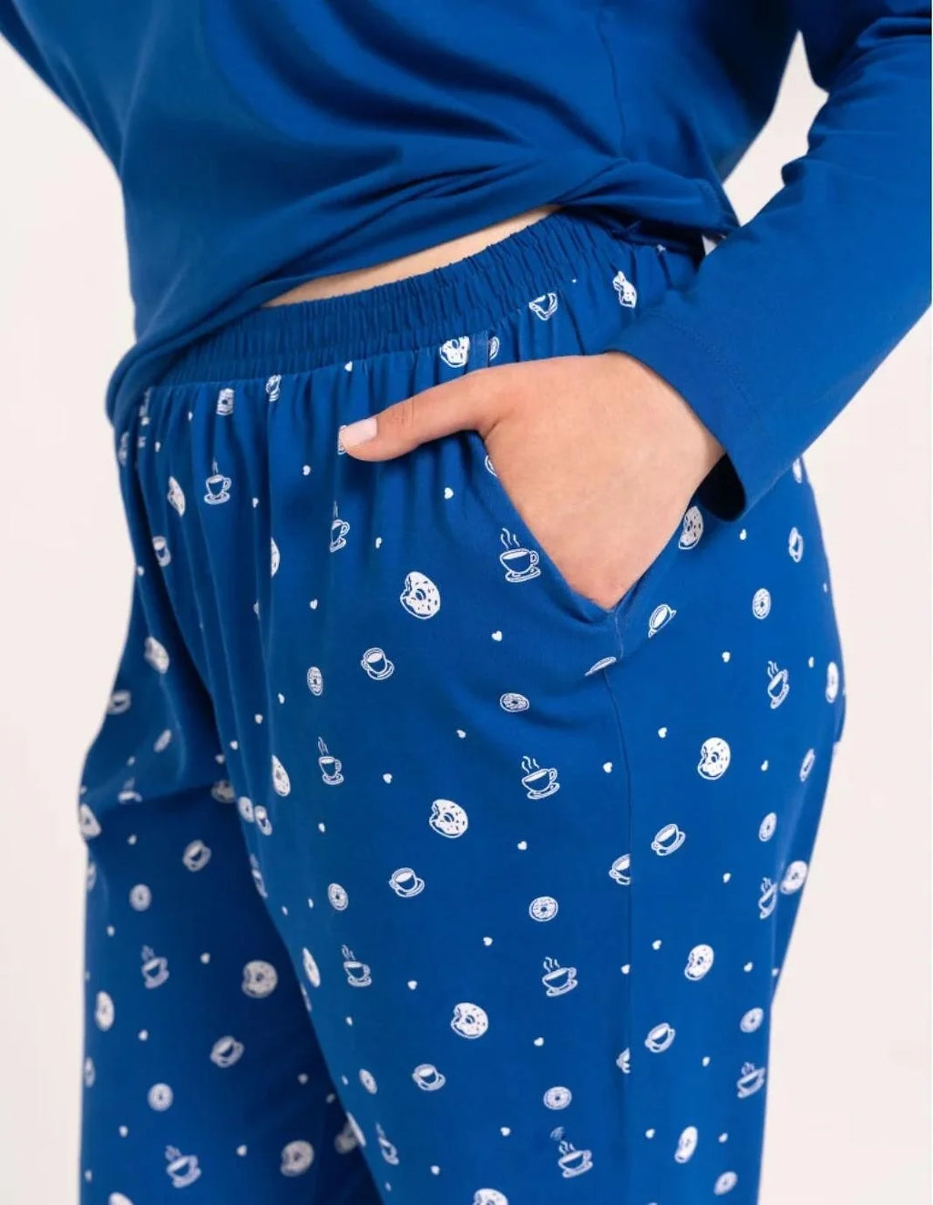 Pdd4500-013 - pigiama donna in cotone a manica lunga
