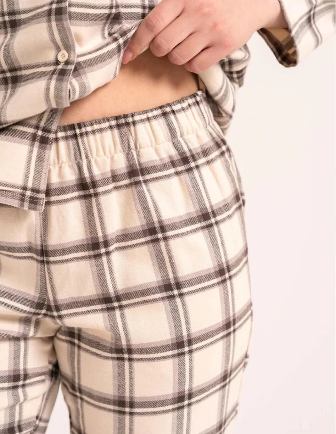 Pdd5500-007 - pigiama donna aperto in cotone a quadri
