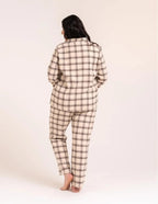 Pdd5500-007 - pigiama donna aperto in cotone a quadri
