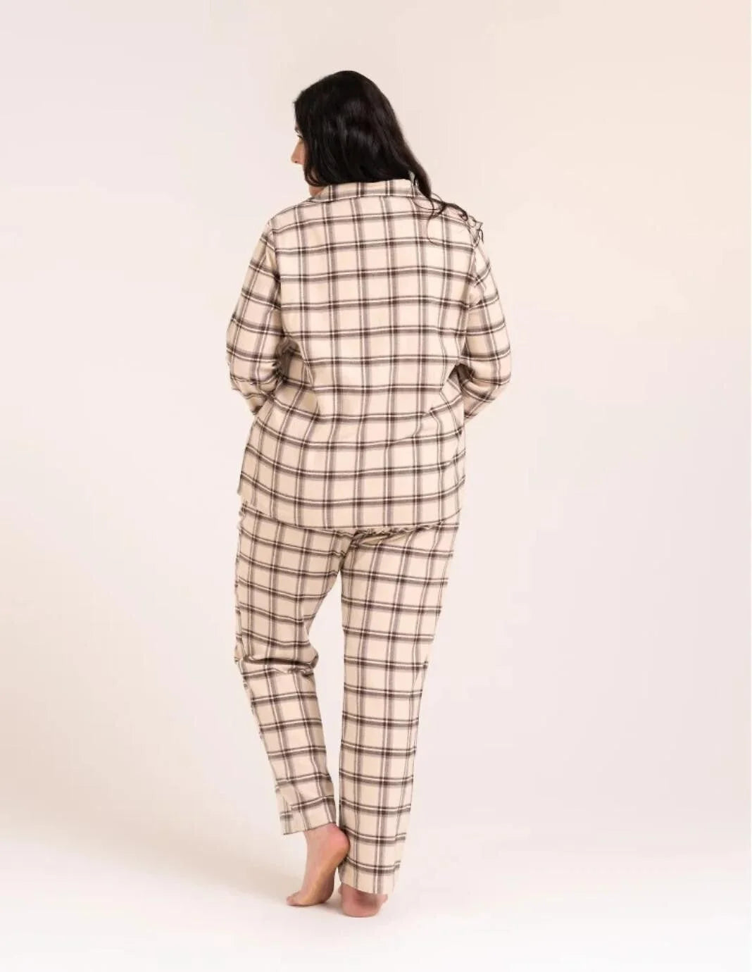 Pdd5500-007 - pigiama donna aperto in cotone a quadri