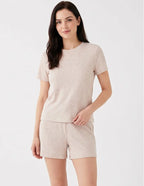Pdd4300-020 - pigiama corto da donna a coste in cotone