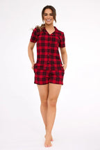 Pigiama corto da donna in cotone stile camicia | tracy 2