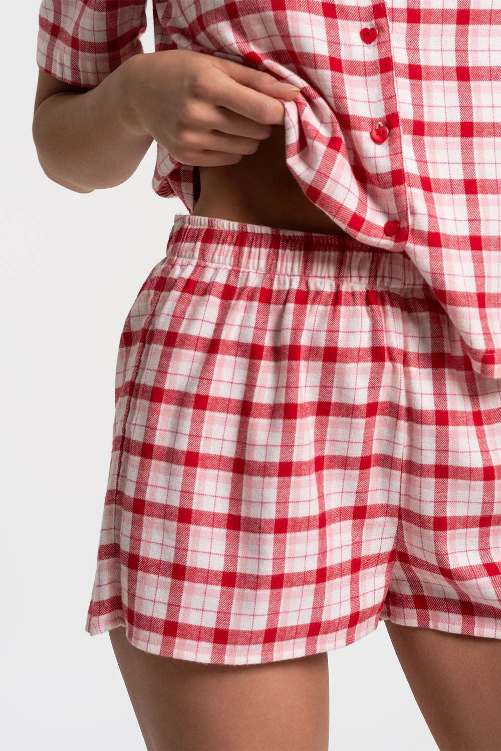 (pdd4700-015) pigiama da donna aperto in cotone flanellato