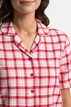 (pdd4700-015) pigiama da donna aperto in cotone flanellato