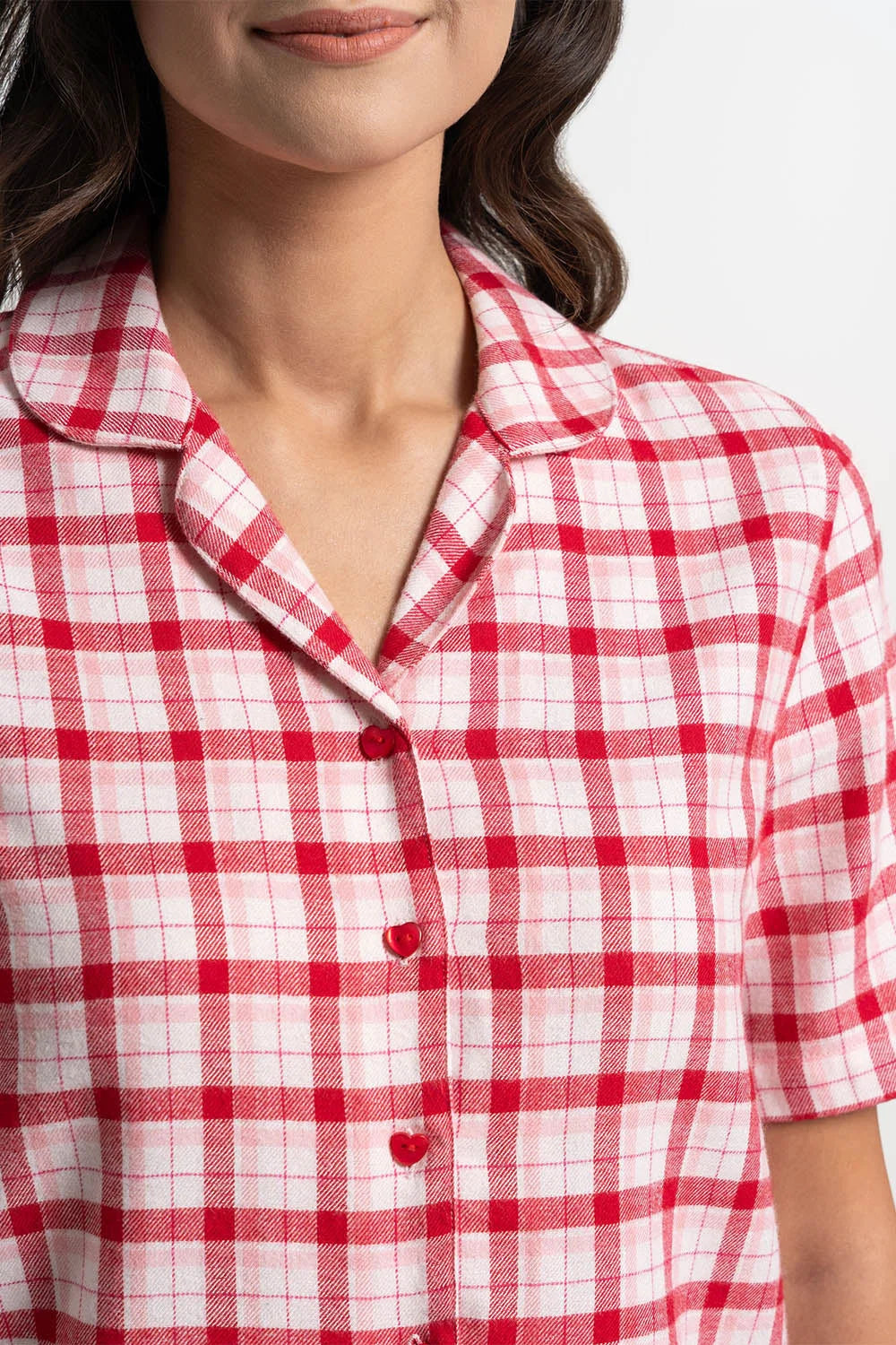 (pdd4700-015) pigiama da donna aperto in cotone flanellato