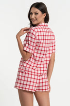 (pdd4700-015) pigiama da donna aperto in cotone flanellato