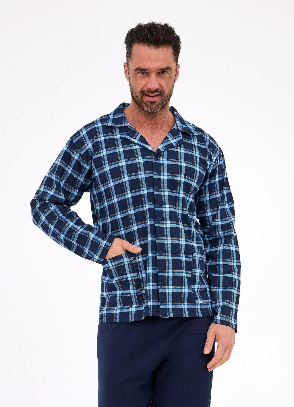 Pigiama da uomo aperto in 100% cotone - 114/81