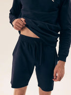 Pigiama da uomo in cotone manica lunga pantaloncini corti