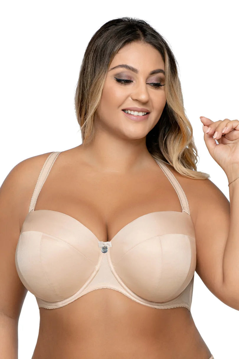 Reggiseno a fascia - athena - in coppe differenziate - beige