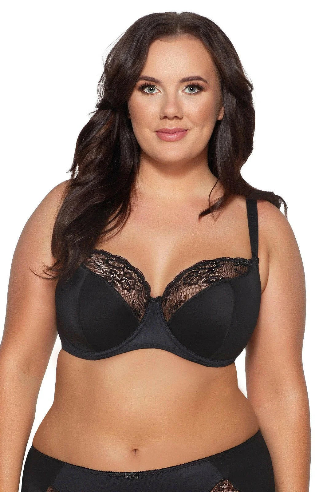 Reggiseno semi imbottito in microfibra e pizzo - mary jane