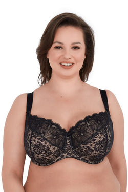 Reggiseno soft in pizzo - chantal maxi - nero
