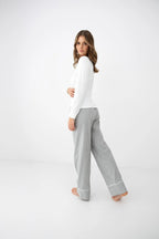 Salma - pigiama da donna con maglia bottoncini e pantaloni