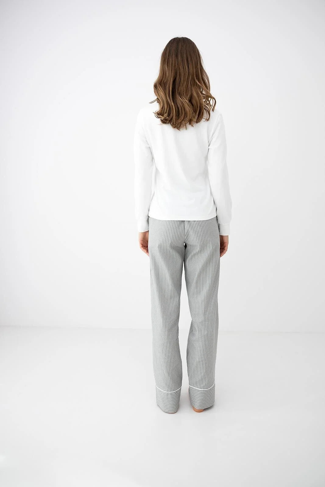 Salma - pigiama da donna con maglia bottoncini e pantaloni