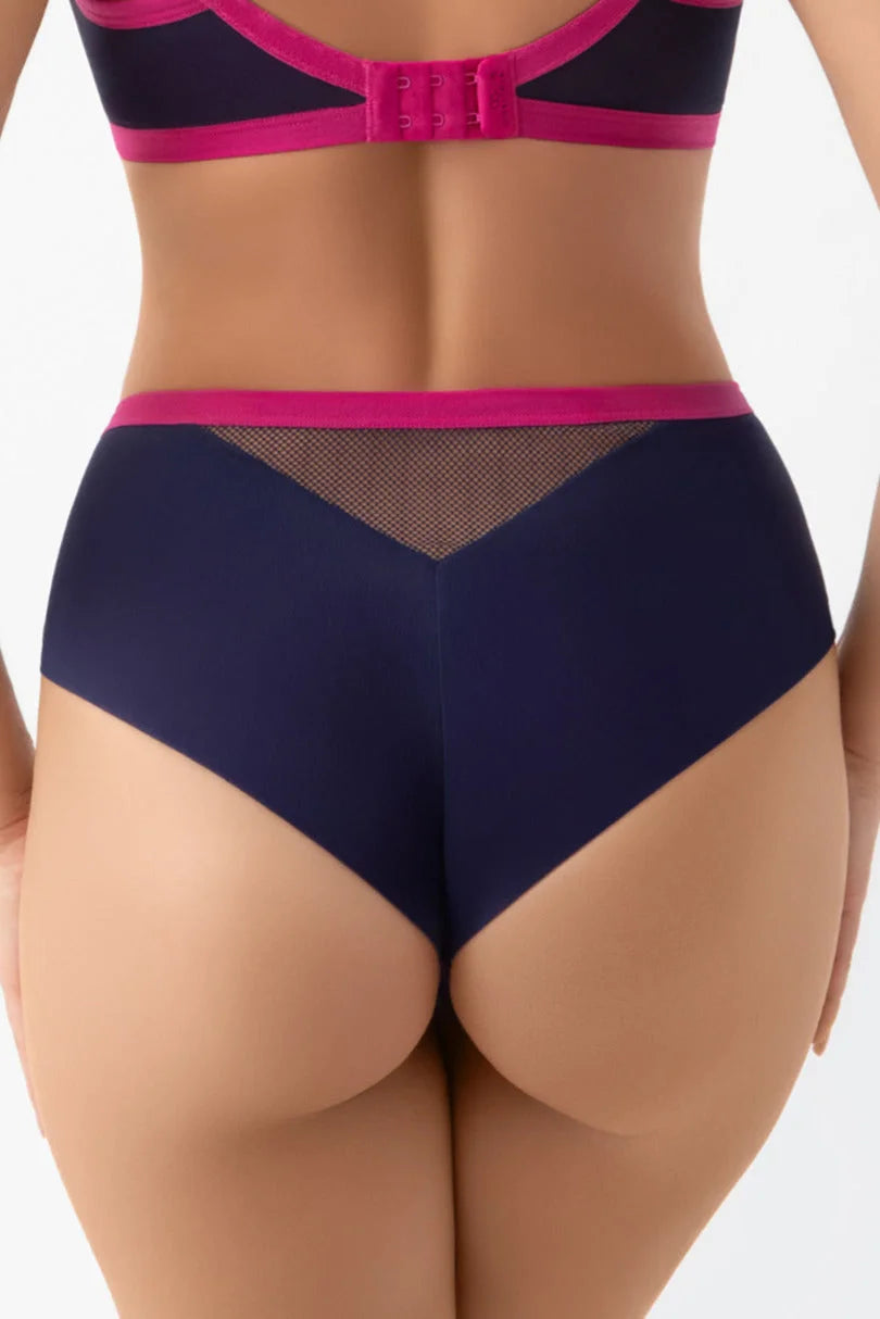 Savina - slip donna brasiliano in pizzo rete e tulle