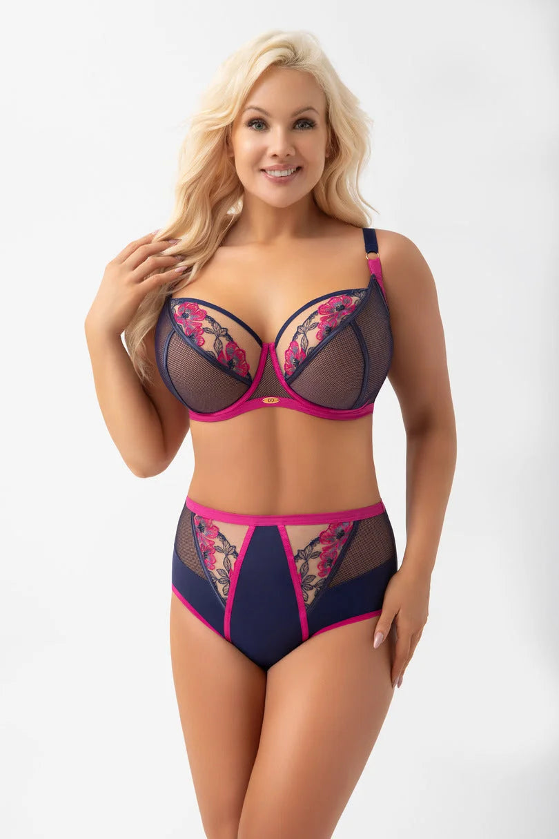 Savina - slip da donna in microfibra pizzo rete e tulle