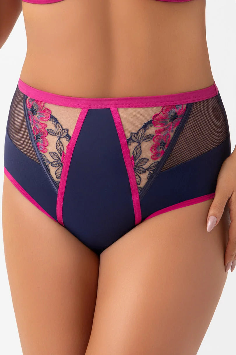 Savina - slip da donna in microfibra pizzo rete e tulle