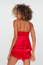 Set top + shorts in raso e pizzo | harmonia