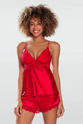 Set top + shorts in raso e pizzo | harmonia