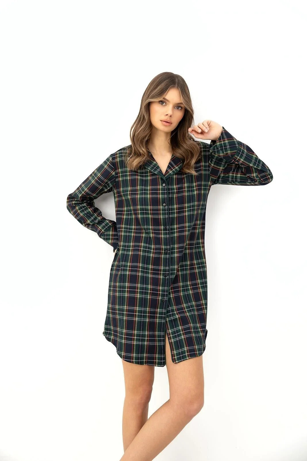 Skyler - camicia da notte donna in sottile flanella