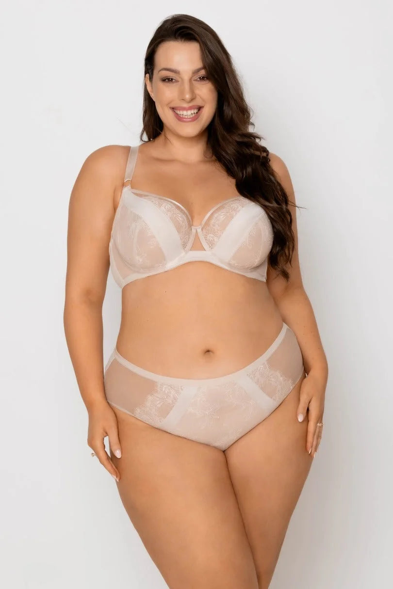 Slip da donna alti in pizzo - monaco - beige