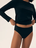 Slip donna dal taglio midi in viscosa - blue
