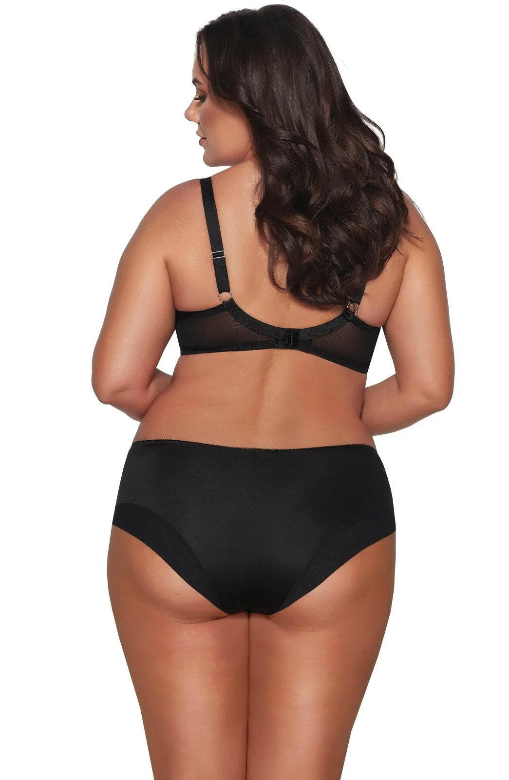 Slip donna in microfibra e pizzo - odette - nero - 2112
