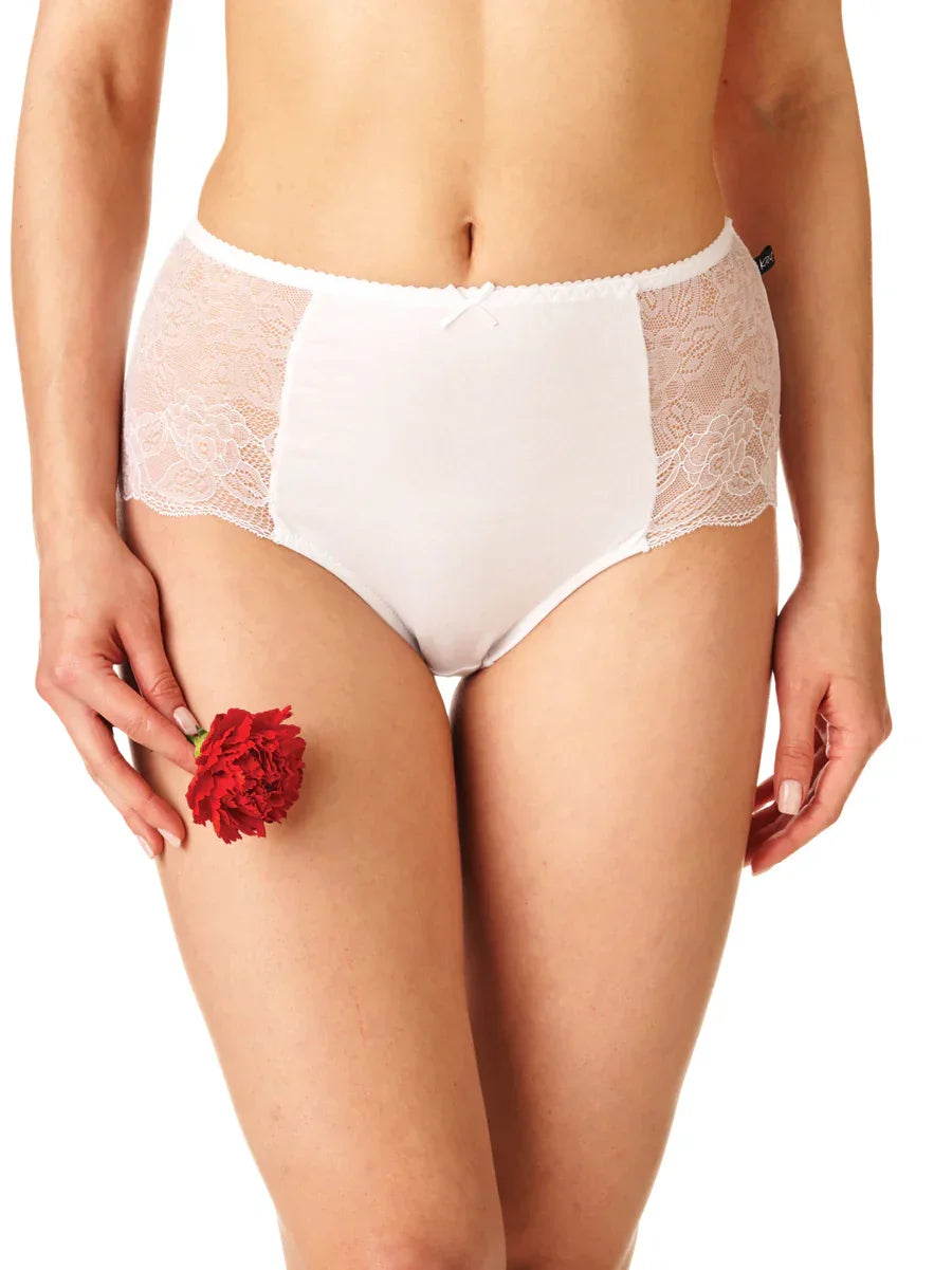 Lpf 280 - slip da donna a vita alta in cotone con fianchi