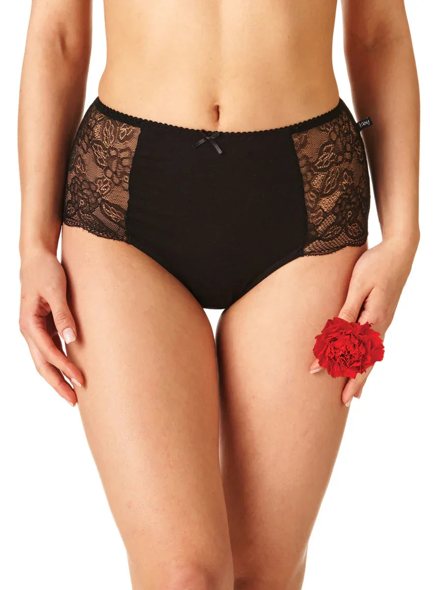 Lpf 280 - slip da donna a vita alta in cotone con fianchi