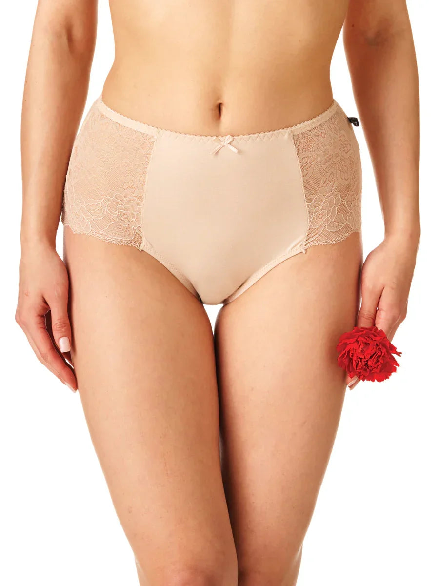 Lpf 280 - slip da donna a vita alta in cotone con fianchi