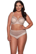 Slip donna vita alta motivo geometrico - grace - beige 2102