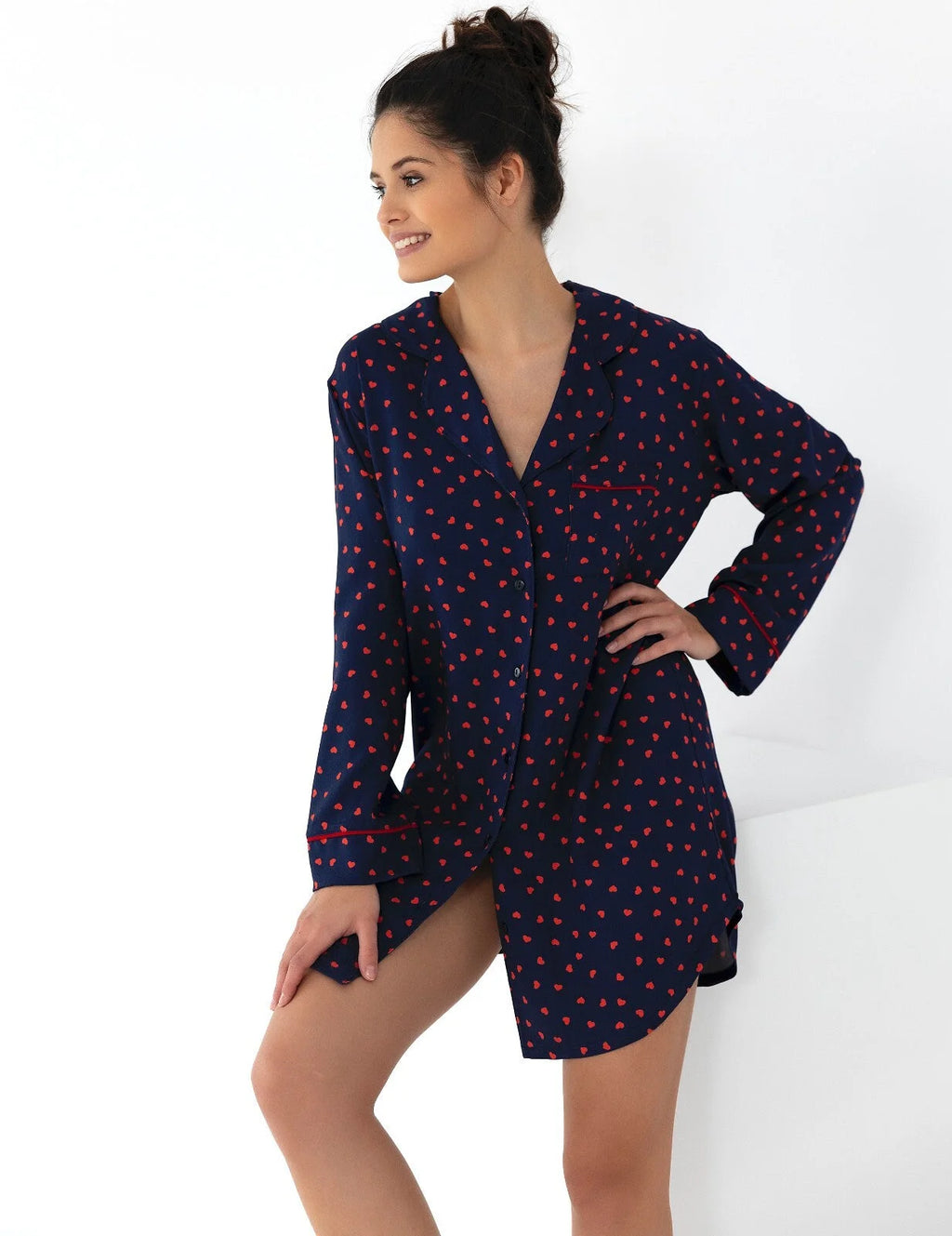 Sophia | camicia da notte taglio a in viscosa - sunset