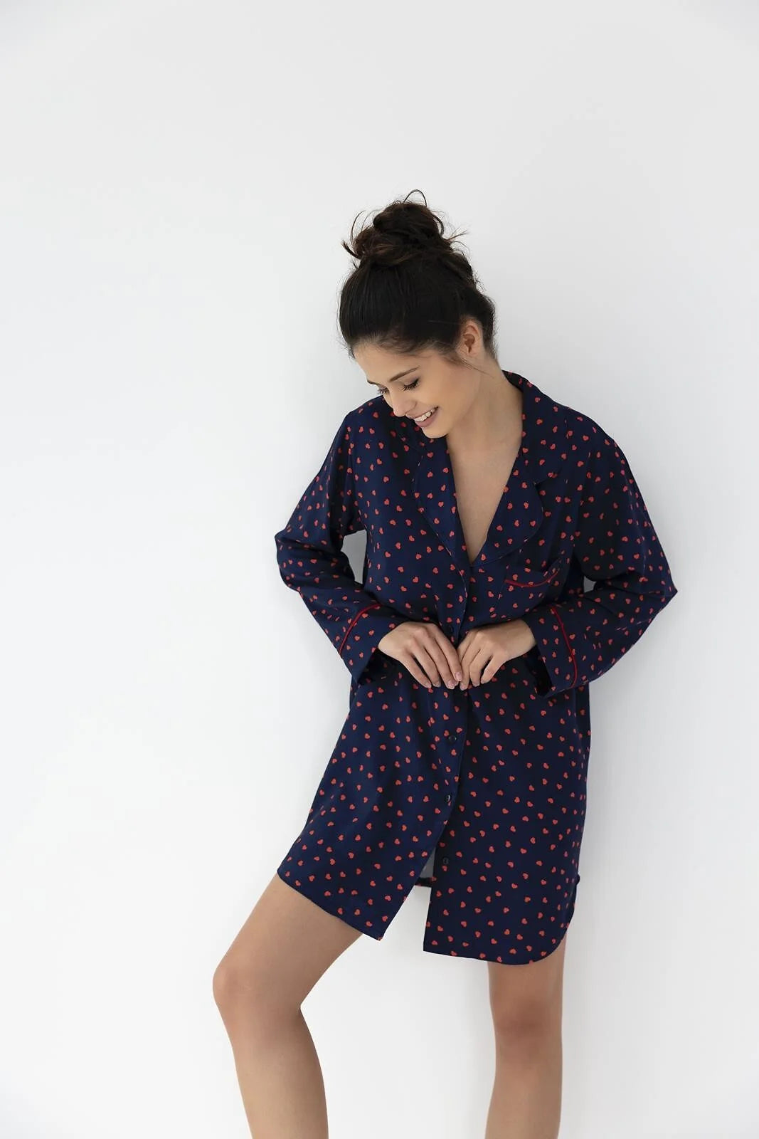 Sophia | camicia da notte taglio a in viscosa - sunset