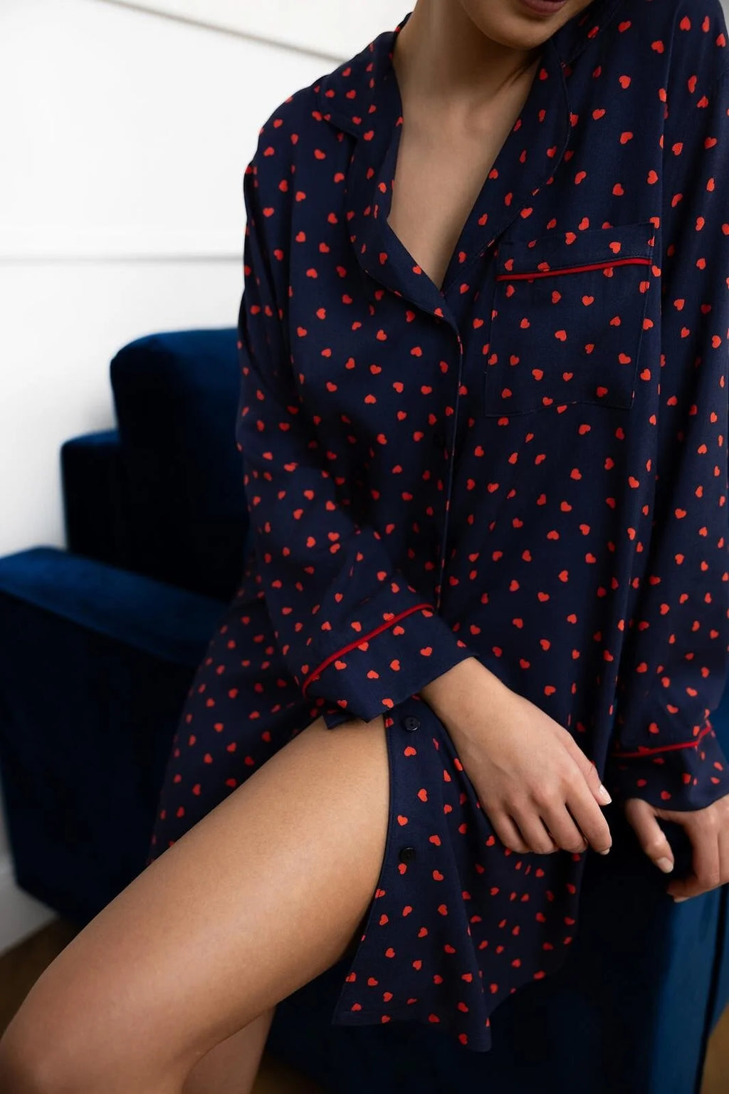 Sophia | camicia da notte taglio a in viscosa - sunset