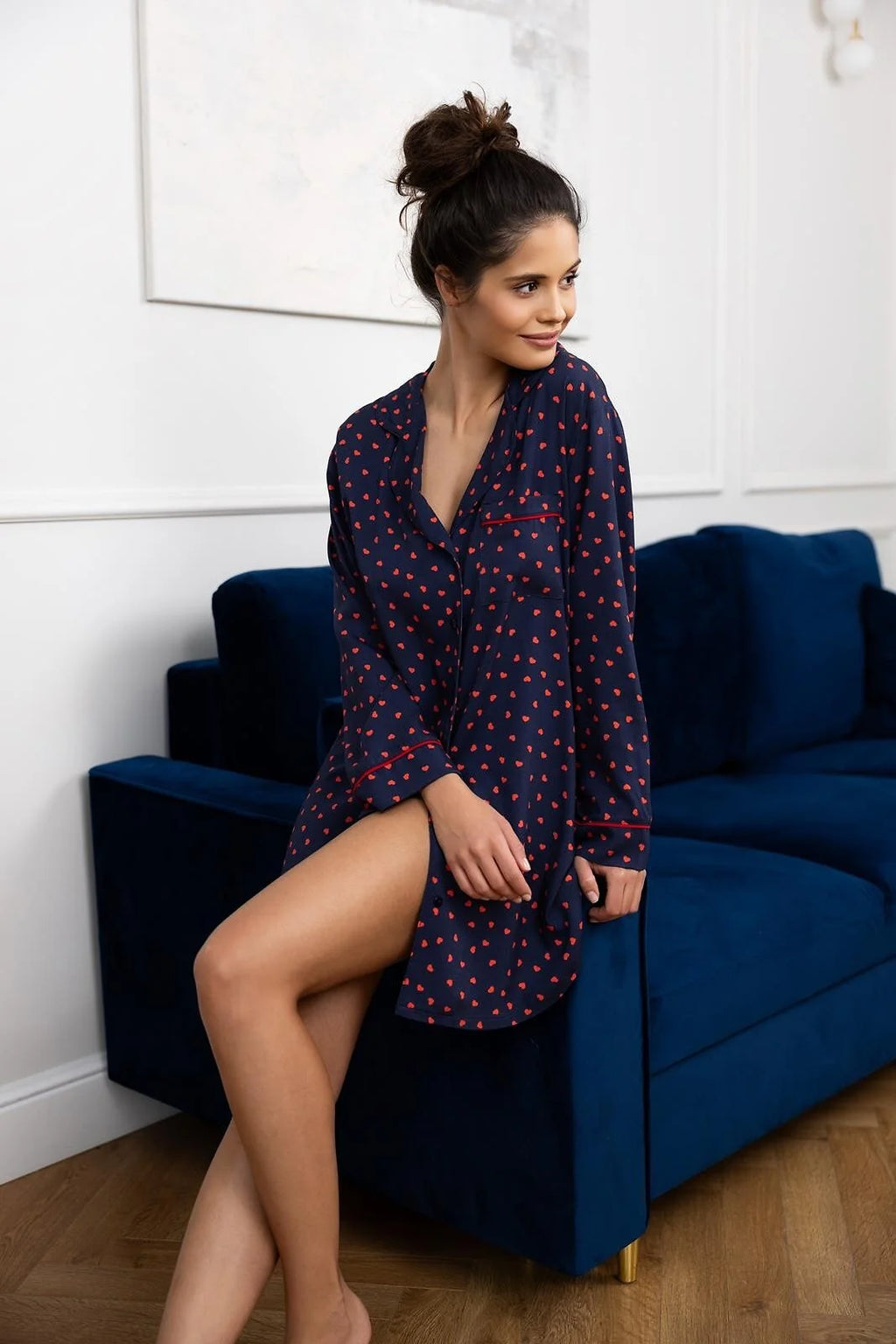 Sophia | camicia da notte taglio a in viscosa - sunset