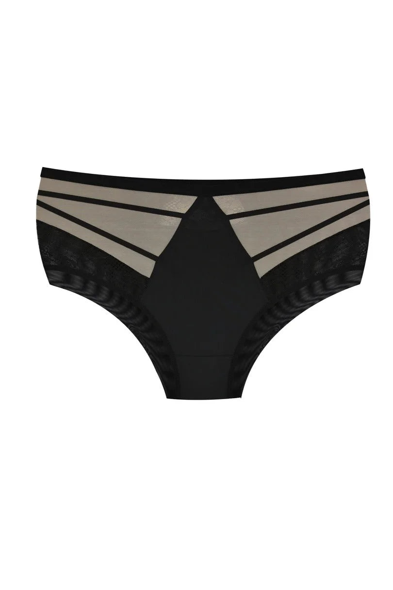Spider | slip a vita alta in pizzo e microfibra - 19252