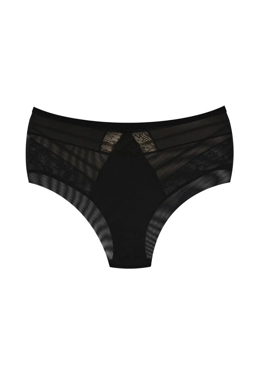 Spider | slip a vita alta in pizzo e microfibra - 19252